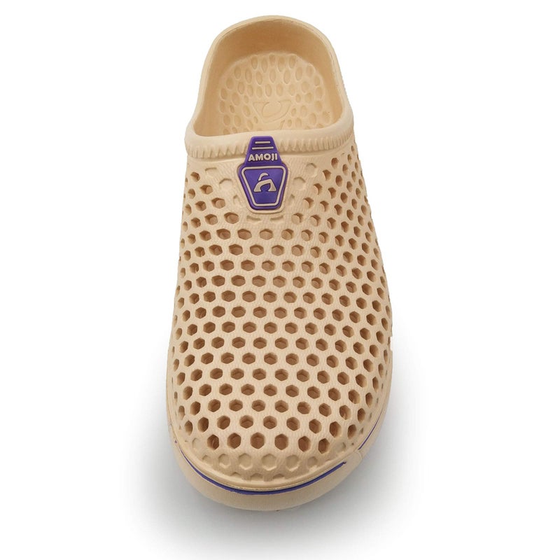 Amoji Garden Clogs Shower Sandals Yard Gardening Beach Water Plastic Rubber House Indoor YY161 Khaki 8 Women/7 Men - Image 2
